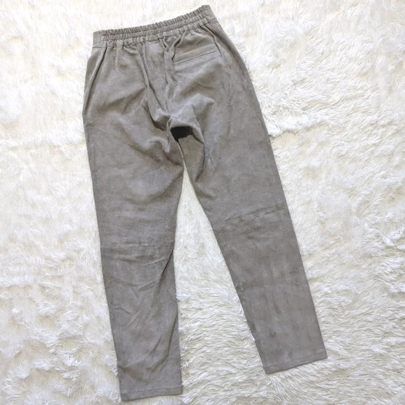 Zinga Lamb Leather Grey Suede Noah Boyfriend Pants Size 38/8 - Picture 7 of 15